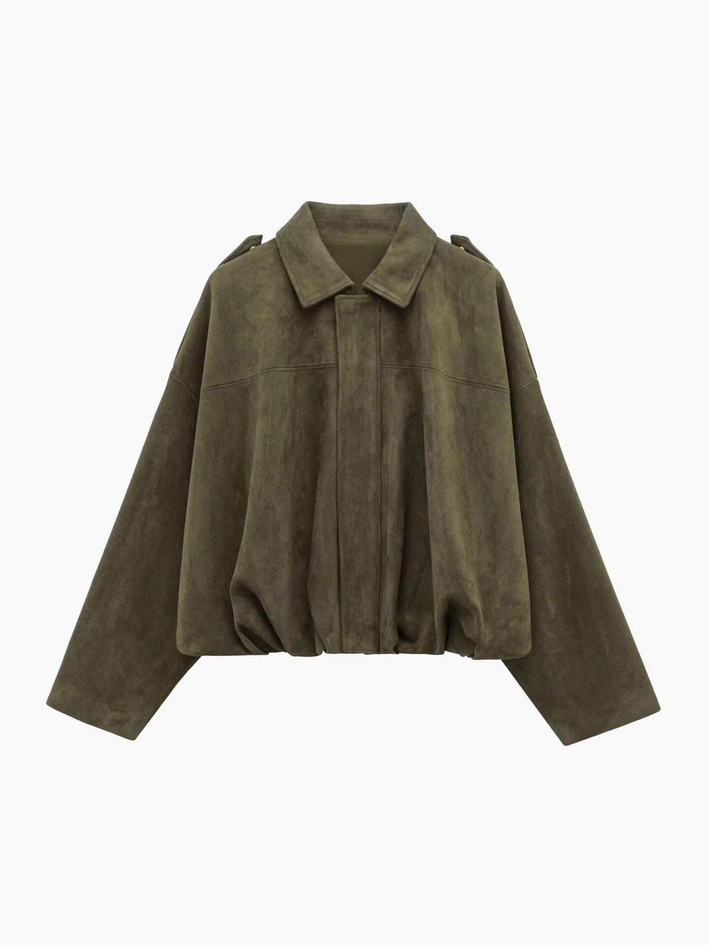 Montarello Women's Faux Suede Bomber Jacket with Collar