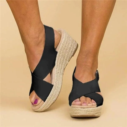 Montarello Cross Strap Espadrille Wedge Sandals Women's