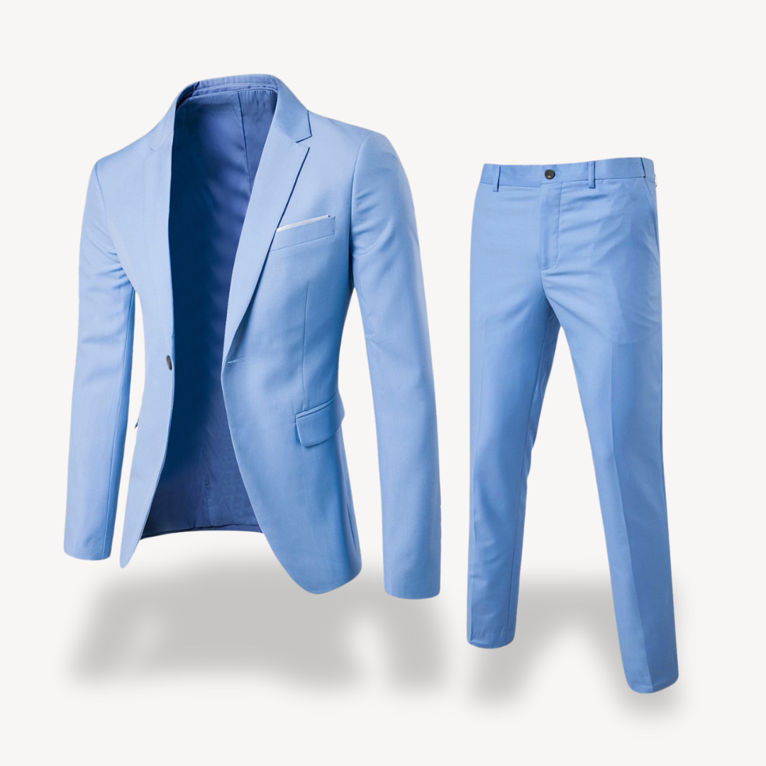 Montarello Men's Slim Fit 2-Piece Suit Set – Blazer & Trousers