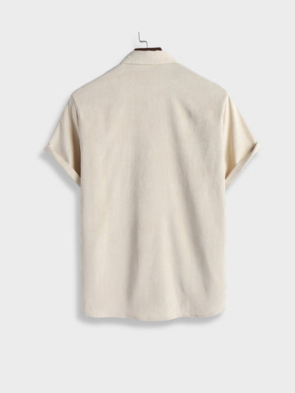Montarello Linen-Look Men's 2-Piece Shirt & Shorts Set