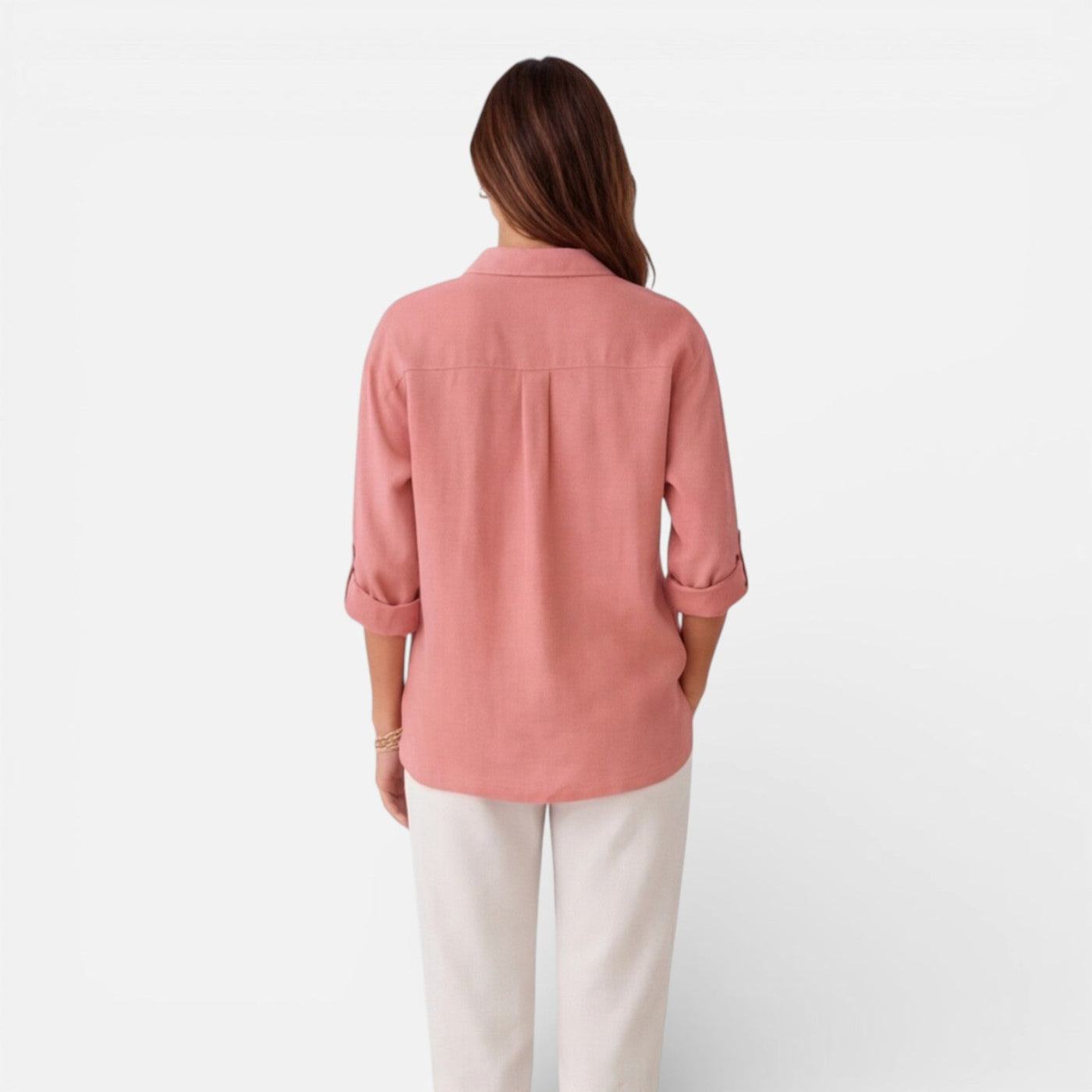 Montarello Women's Relaxed Fit Button-Up Linen-Look Summer Shirt