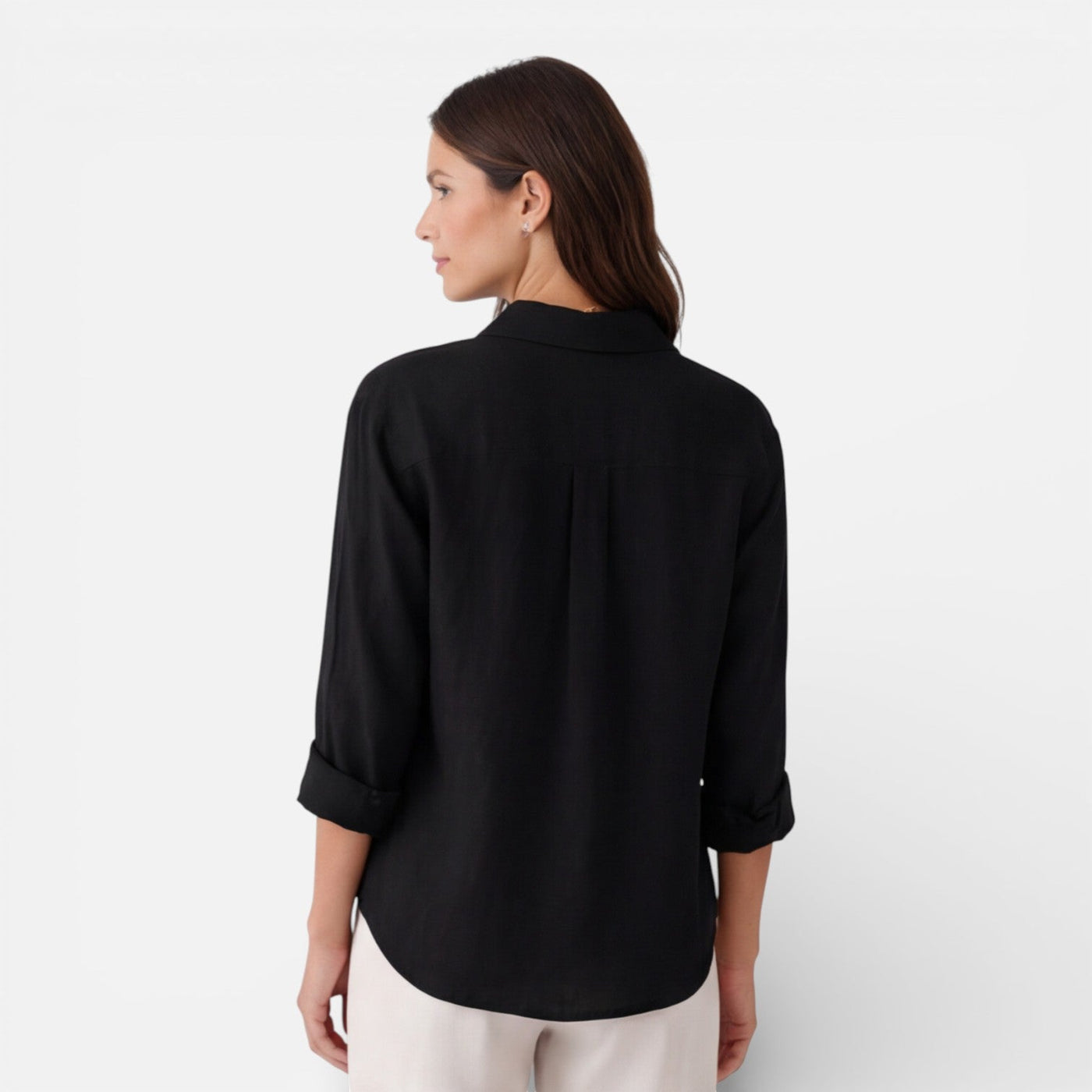 Montarello Women's Relaxed Fit Button-Up Linen-Look Summer Shirt