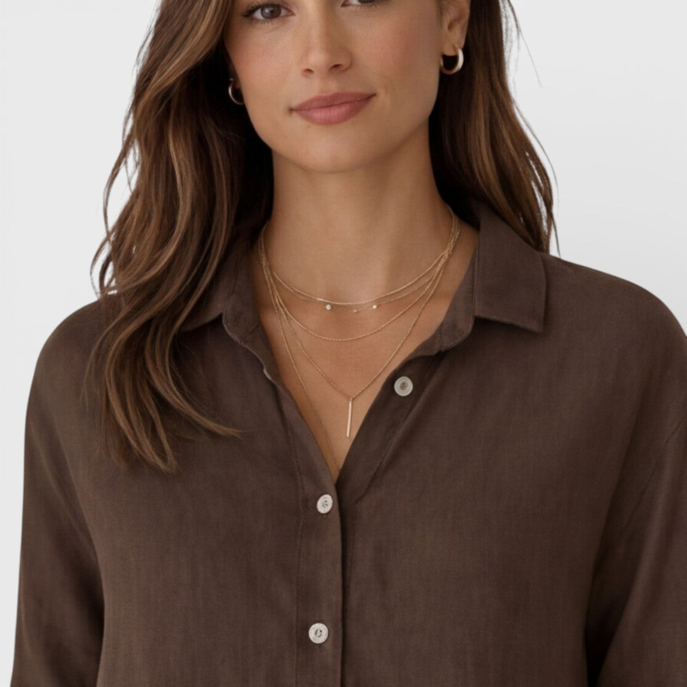 Montarello Women's Relaxed Fit Button-Up Linen-Look Summer Shirt