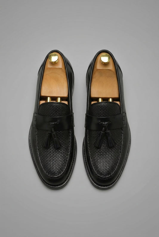 Montarello Men's Woven Tassel Slip-On Loafers