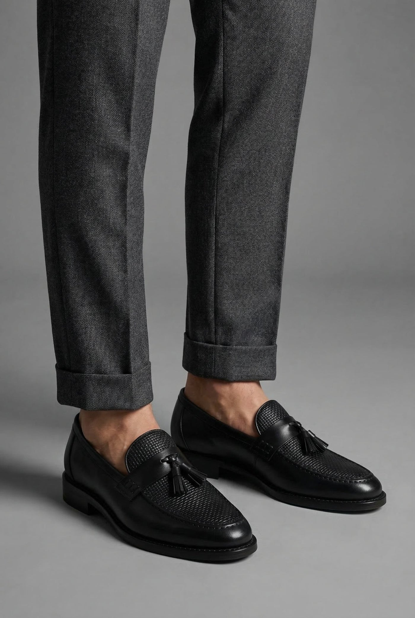 Montarello Men's Woven Tassel Slip-On Loafers