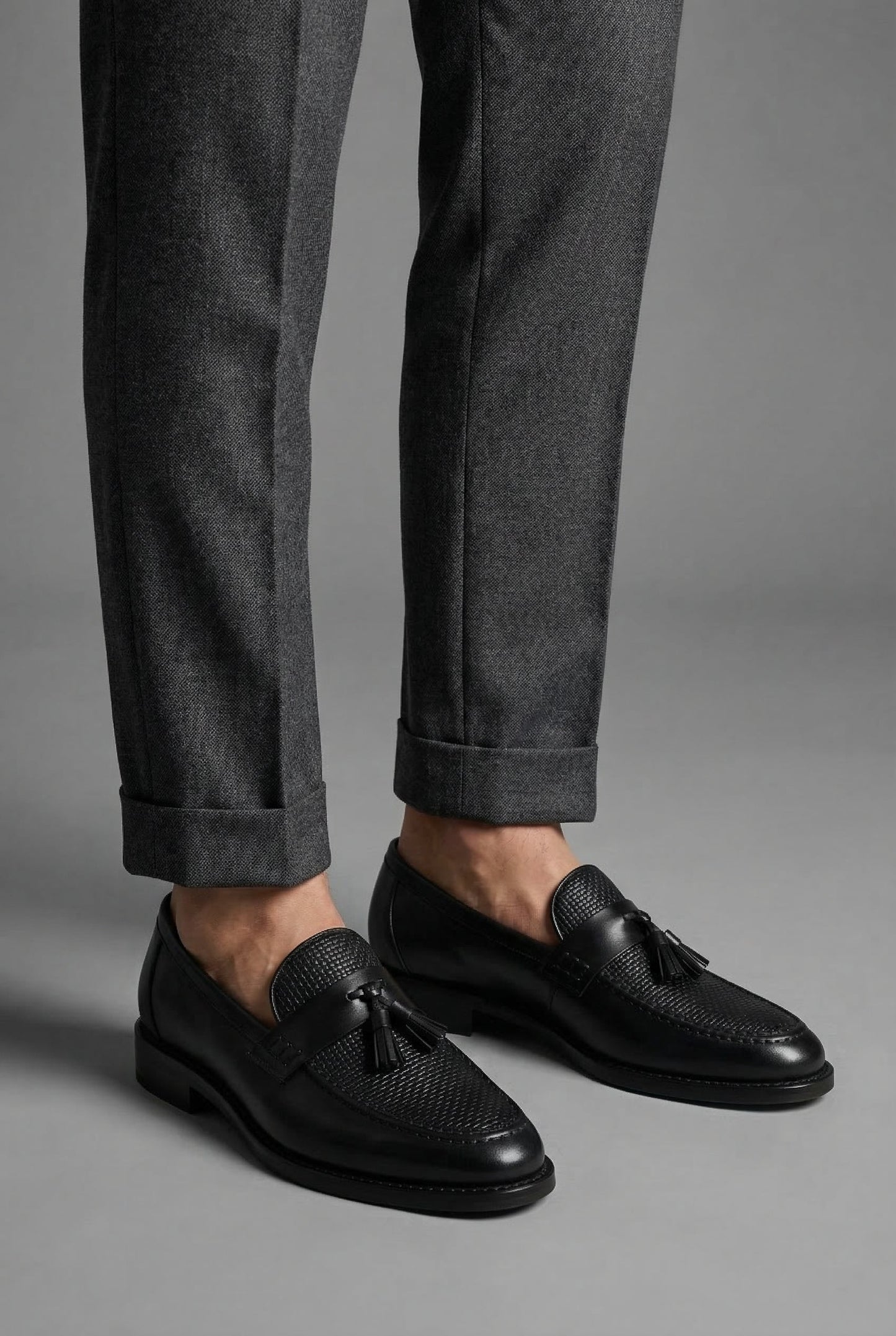 Montarello Men's Woven Tassel Slip-On Loafers