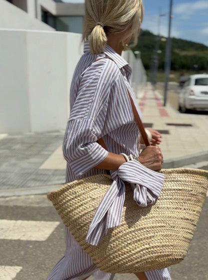 Montarello Striped Women's Button-Down Shirt Dress