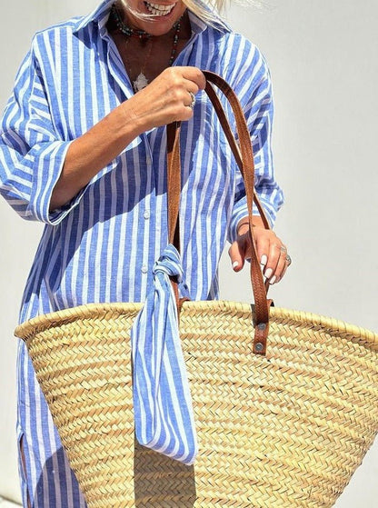 Montarello Striped Women's Button-Down Shirt Dress