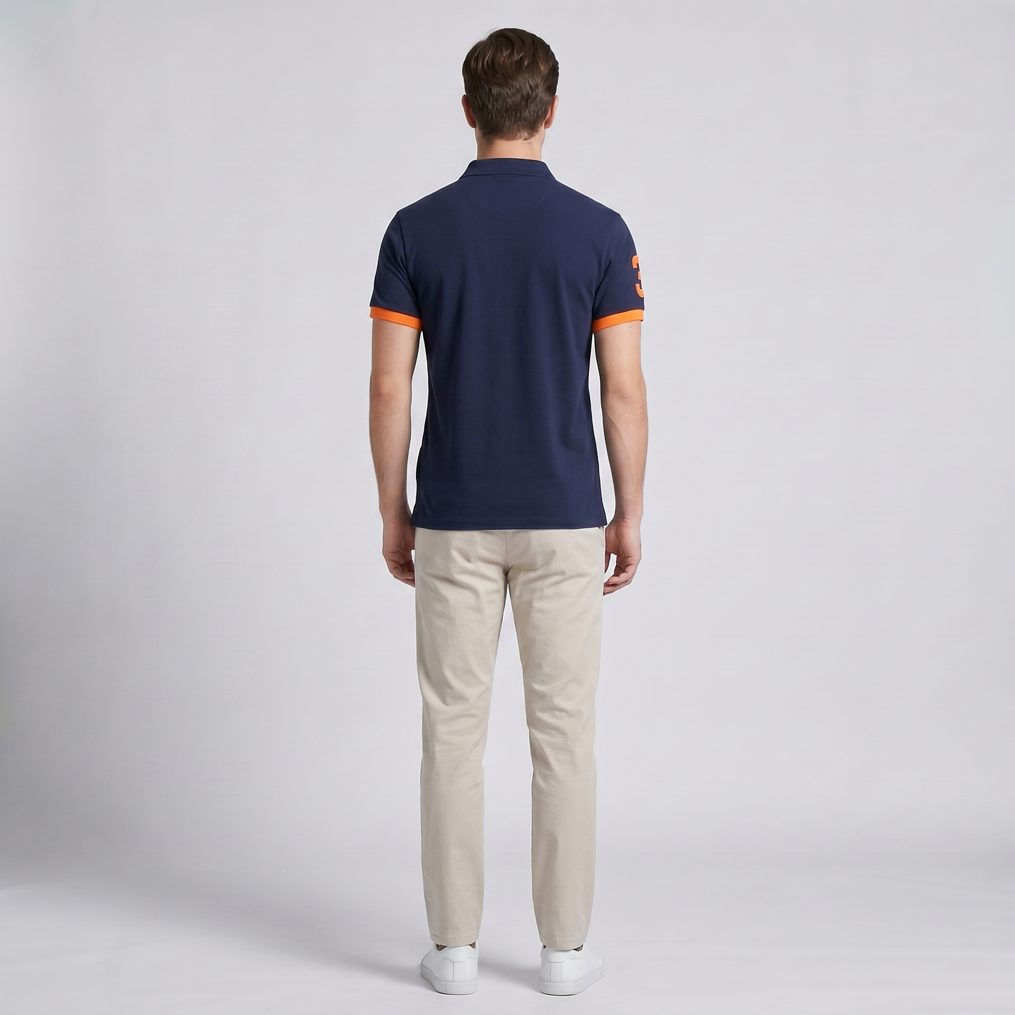 Montarello Men's Contrast-Trim Short Sleeve Polo Shirt