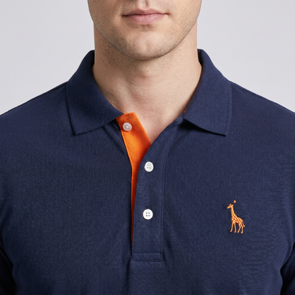 Montarello Men's Contrast-Trim Short Sleeve Polo Shirt