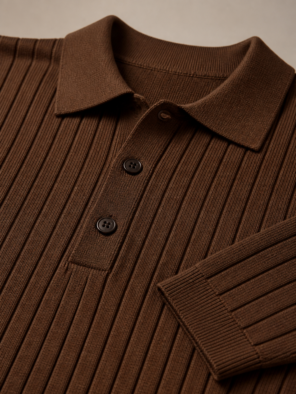 Montarello Men's Striped Knit Polo Shirt with Lapel Collar
