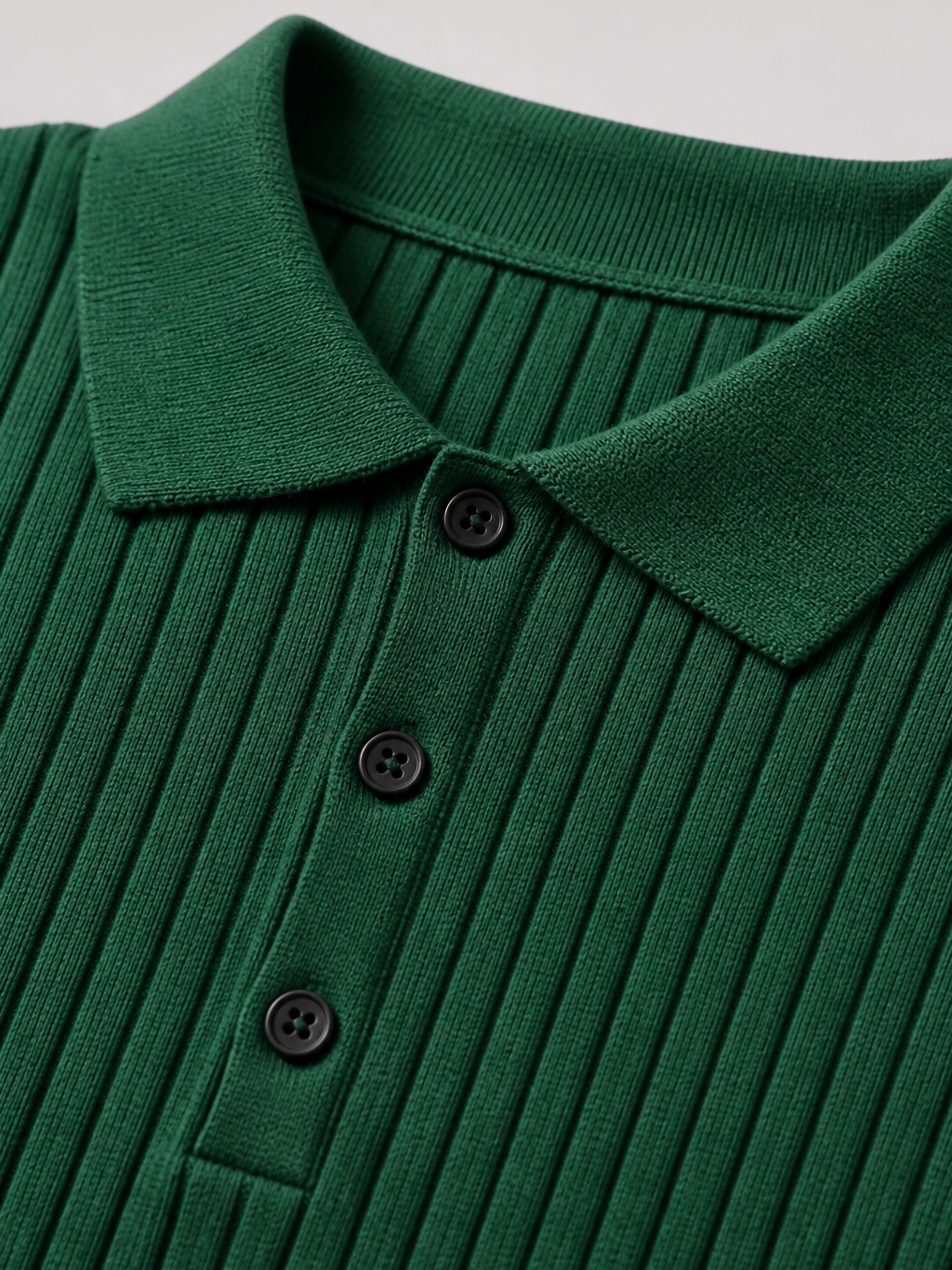 Montarello Men's Striped Knit Polo Shirt with Lapel Collar