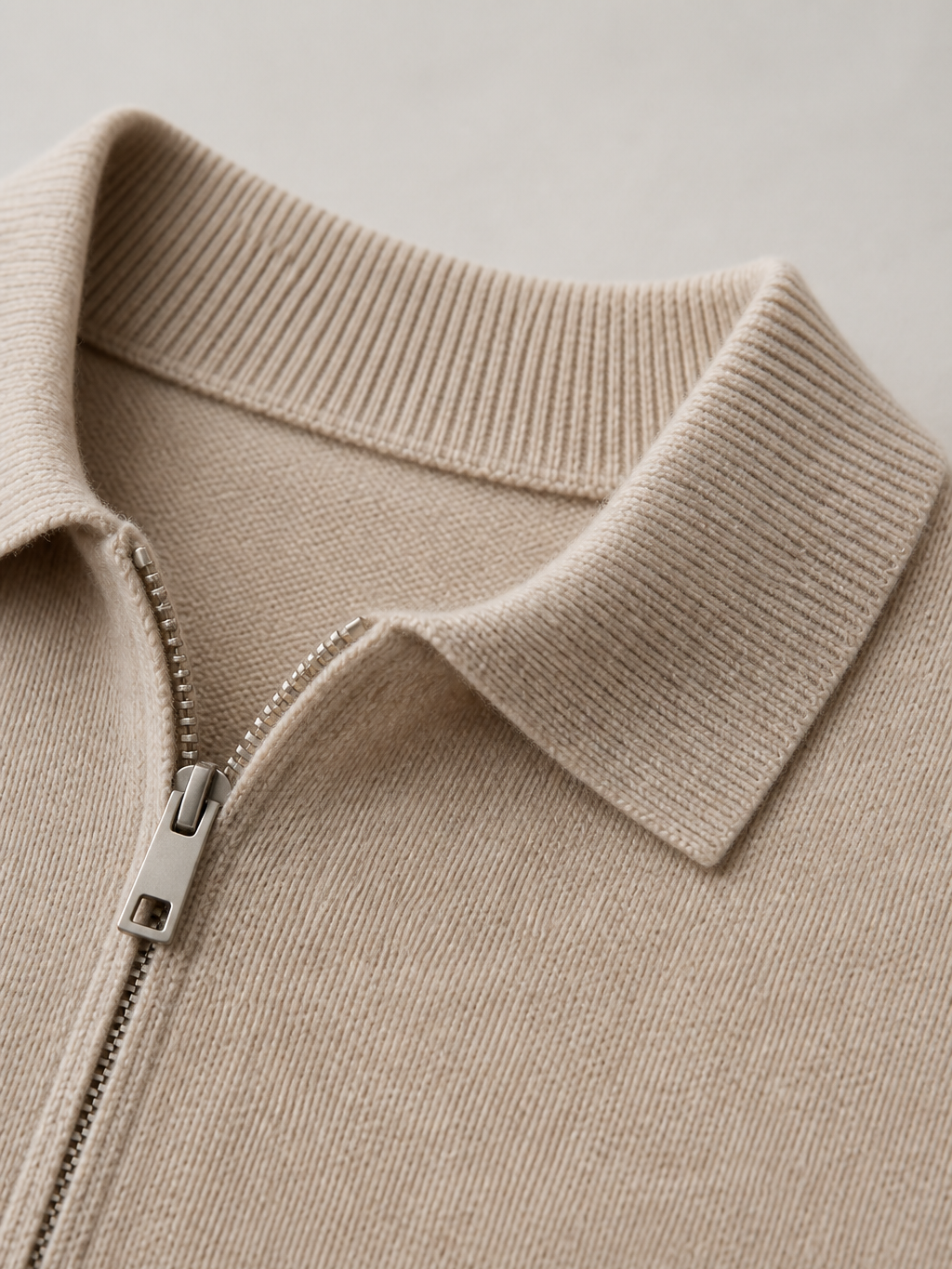 Montarello Men's Quarter Zip Polo Jumper in Fine Knit