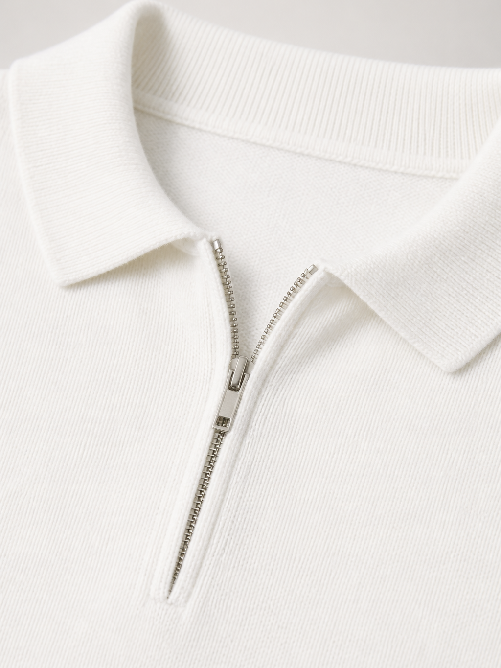 Montarello Men's Quarter Zip Polo Jumper in Fine Knit