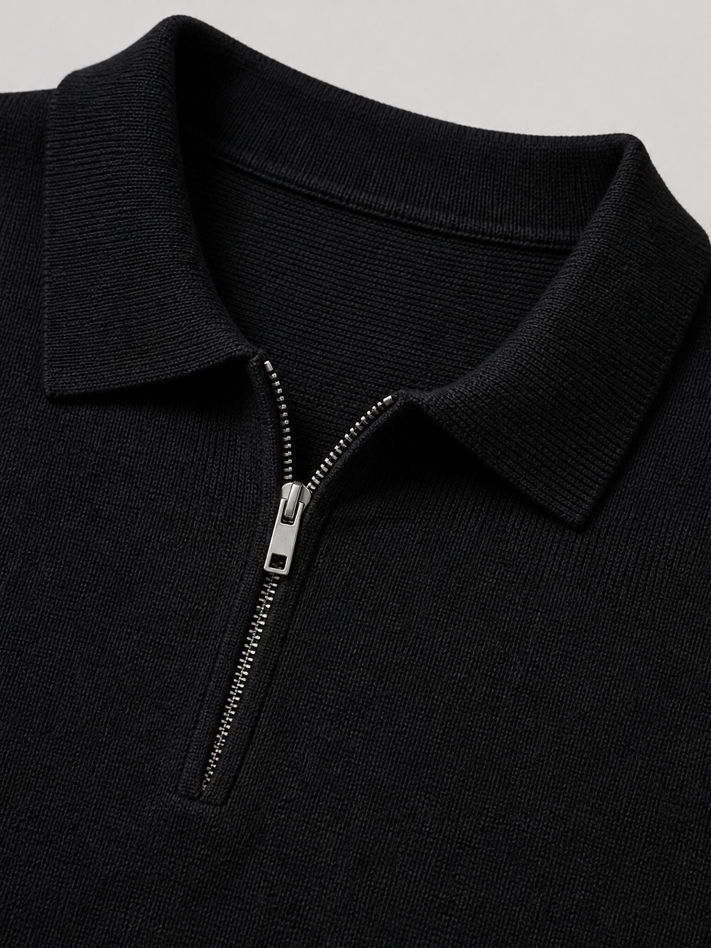 Montarello Men's Quarter Zip Polo Jumper in Fine Knit