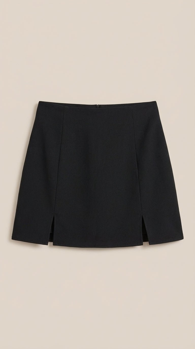 Montarello Women's High-Waisted Side Slit Mini Skirt