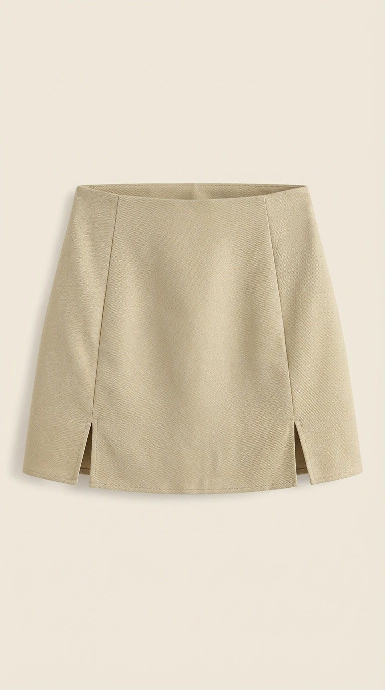 Montarello Women's High-Waisted Side Slit Mini Skirt