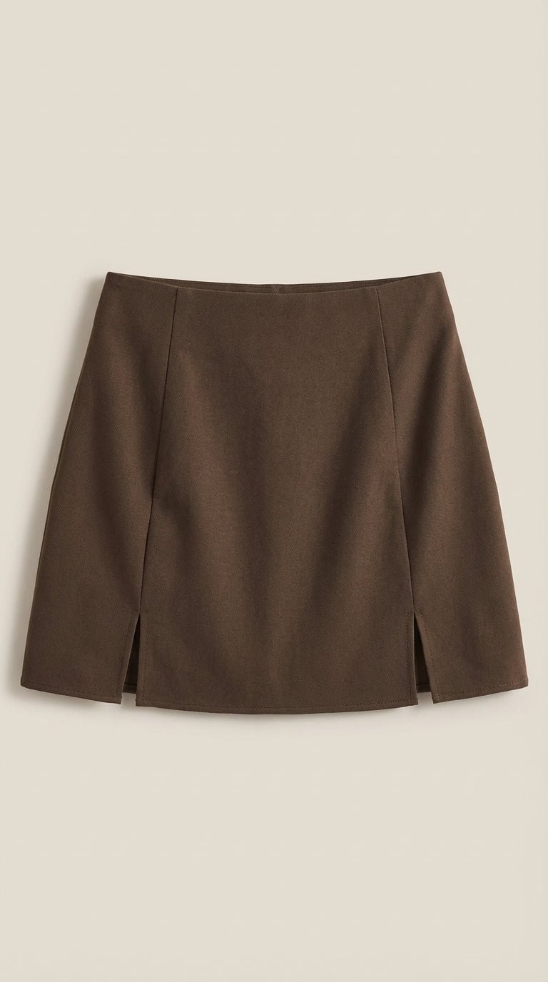 Montarello Women's High-Waisted Side Slit Mini Skirt