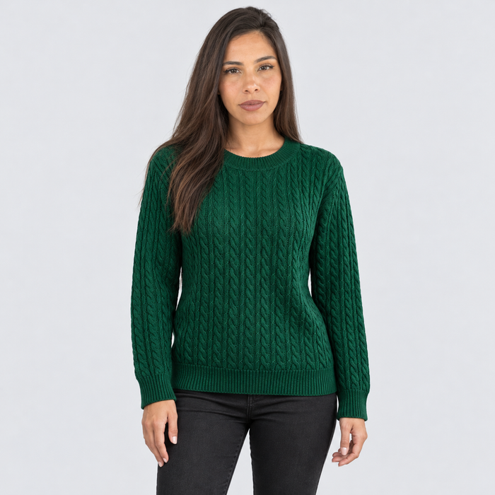 Montarello sweater — dark-green-front — studio