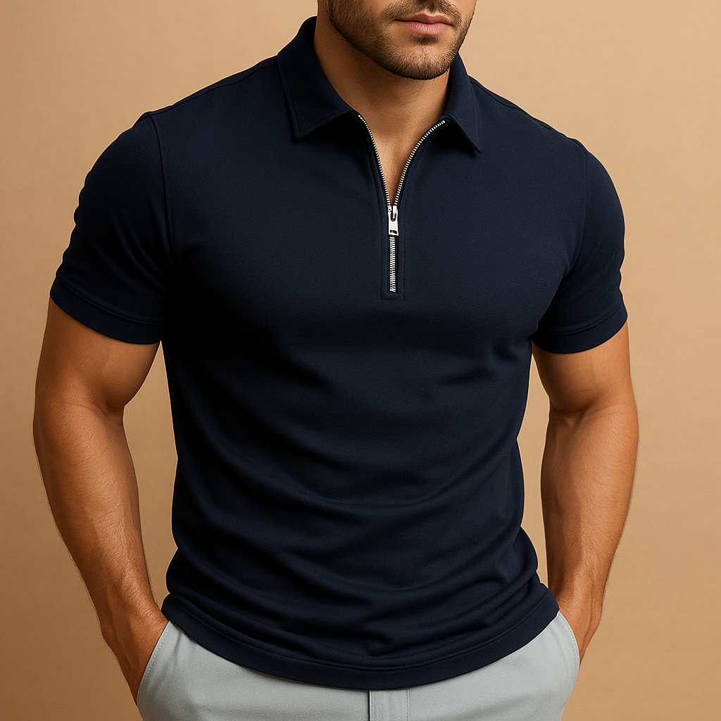 Polo Montarello à col zippé coupe slim pour homme