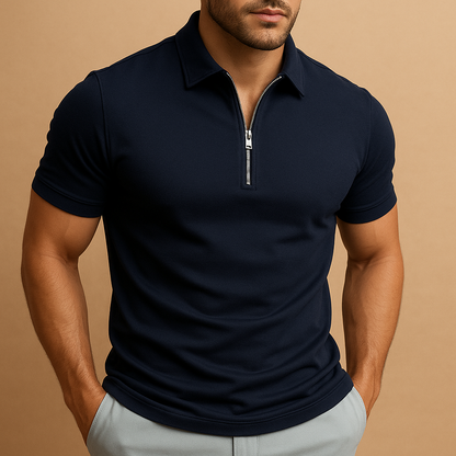 Polo Montarello à col zippé coupe slim pour homme