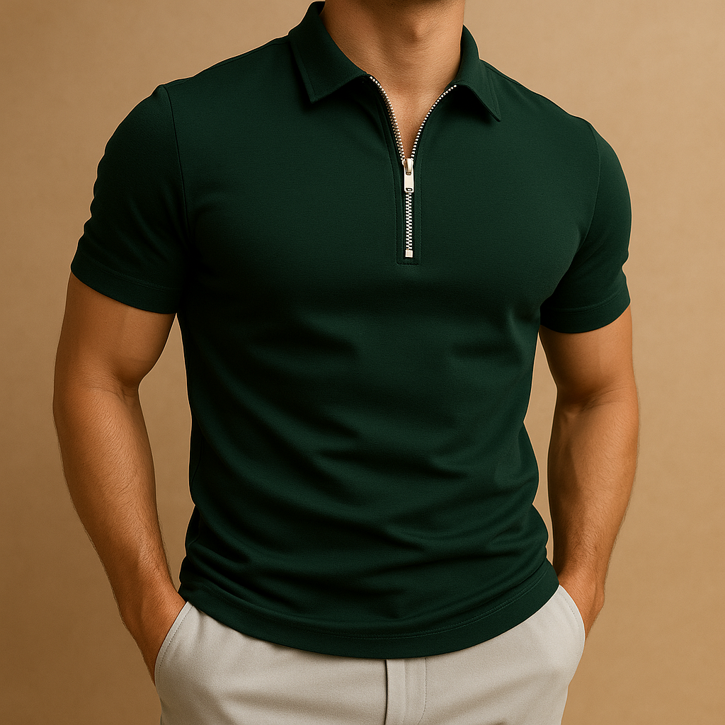 Polo Montarello à col zippé coupe slim pour homme