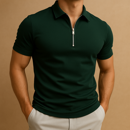 Polo Montarello à col zippé coupe slim pour homme
