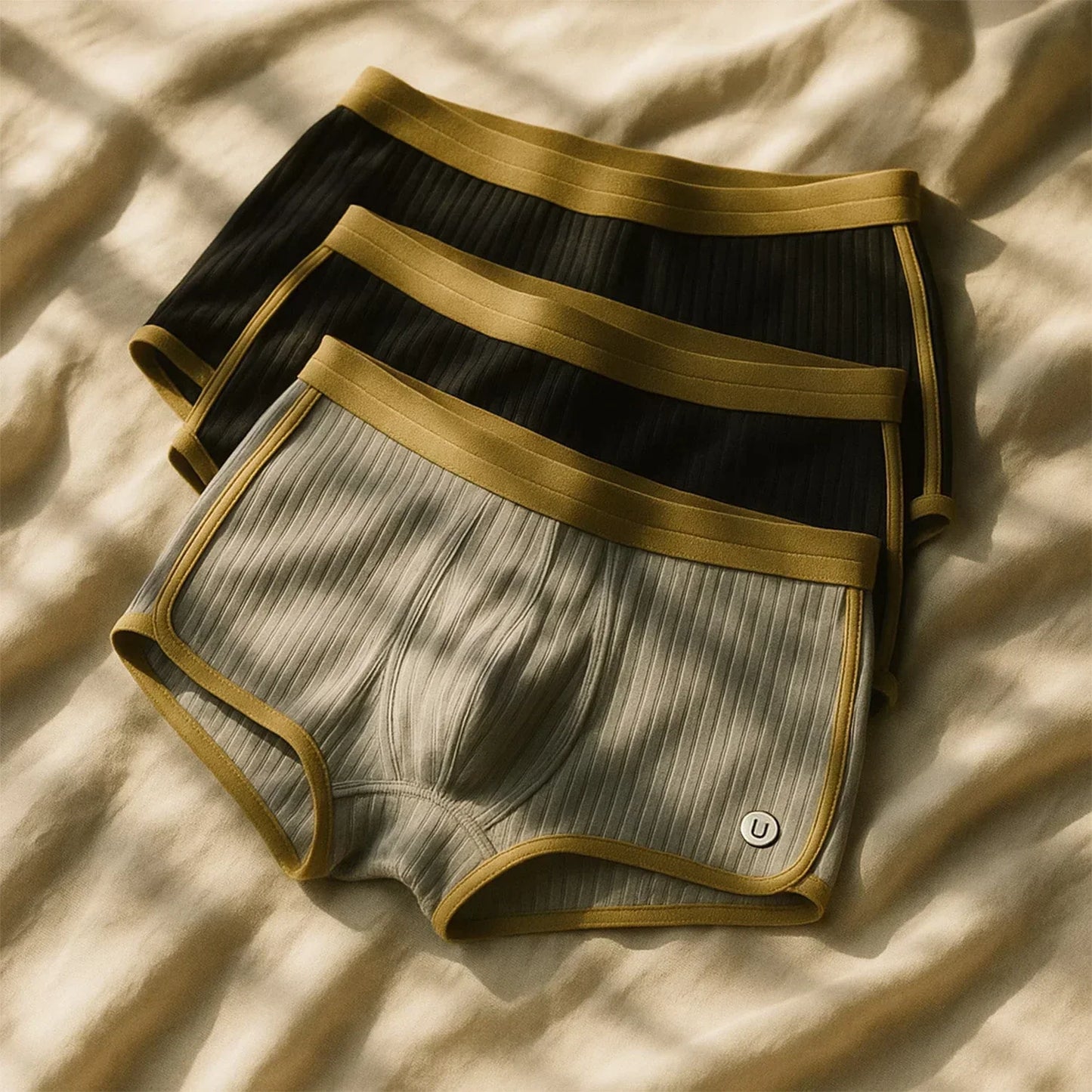 Montarello Men's Ribbed Boxer Shorts 3-Pack