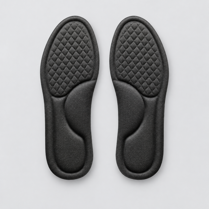 Montarello Insoles Memory Foam Shock Absorbing Trimmable — Black — product view