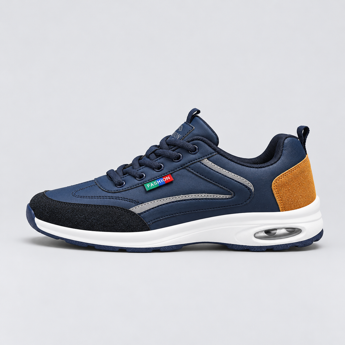 Montarello Men's Trainers Low Top Lace-Up — Blue — side view