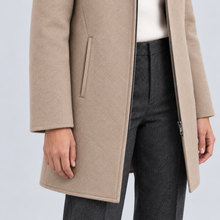Montarello Women's Hooded Coat with Full Zip — Beige — product detail