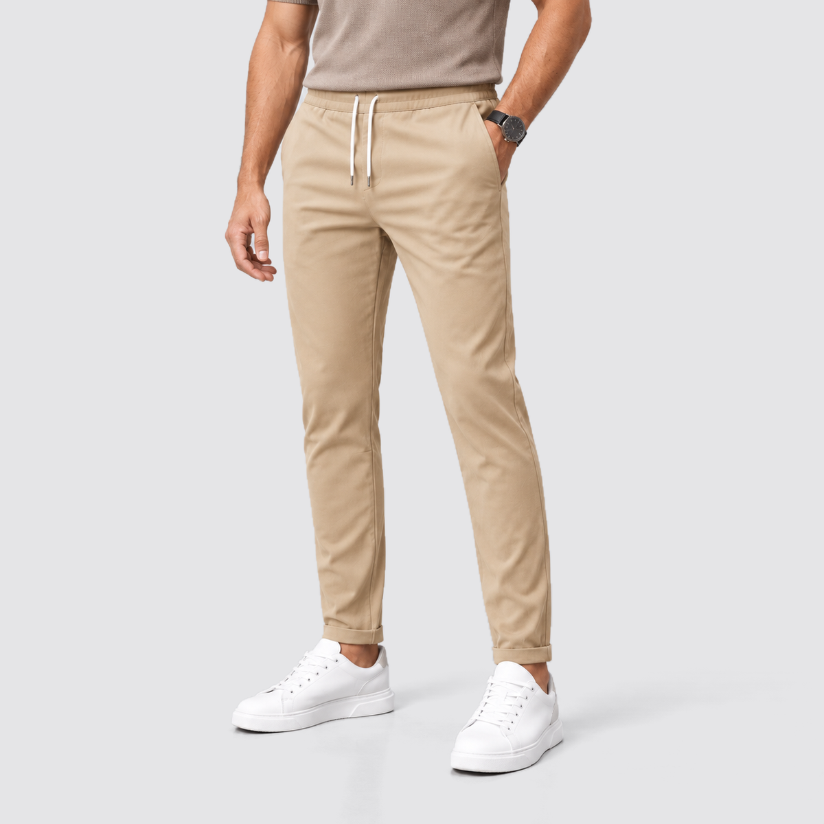 Montarello drawstring trousers - Beige - hero
