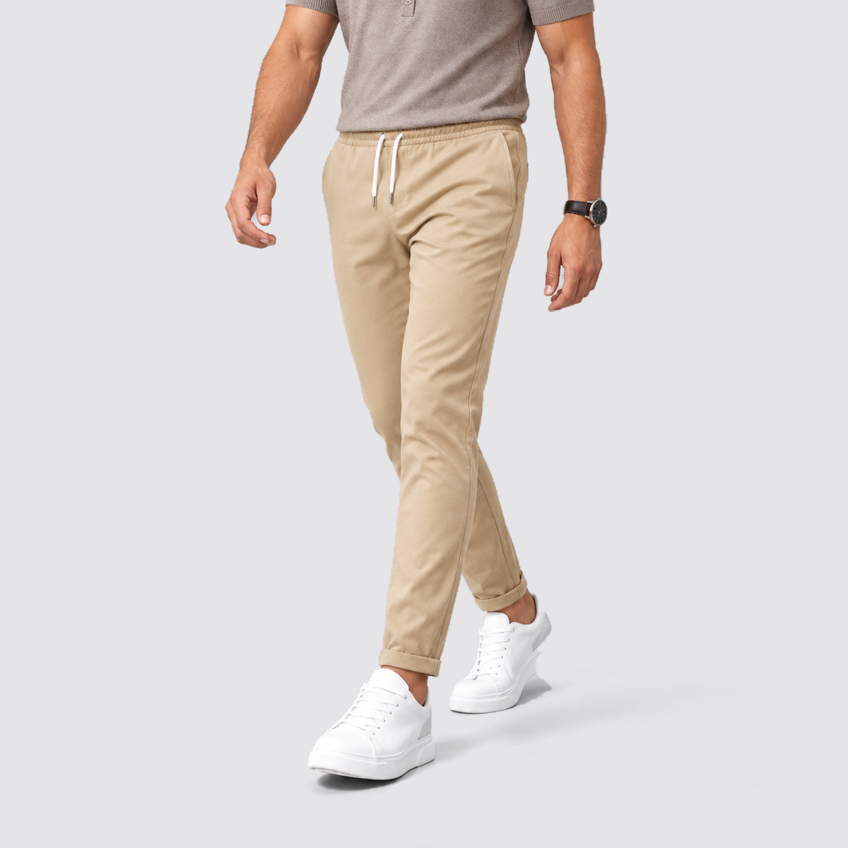 Montarello drawstring trousers - Beige - walking