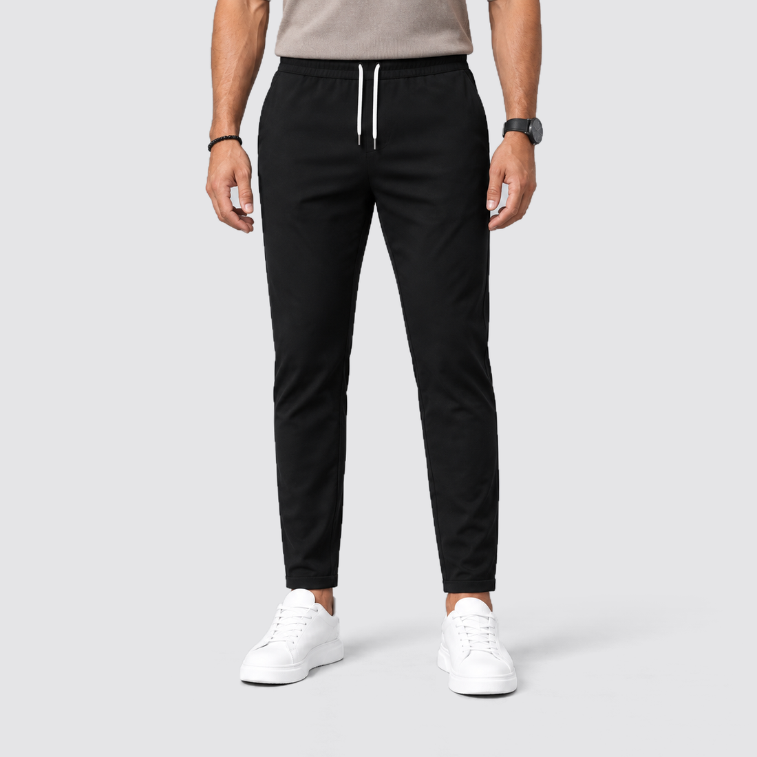Montarello drawstring trousers - Black - front