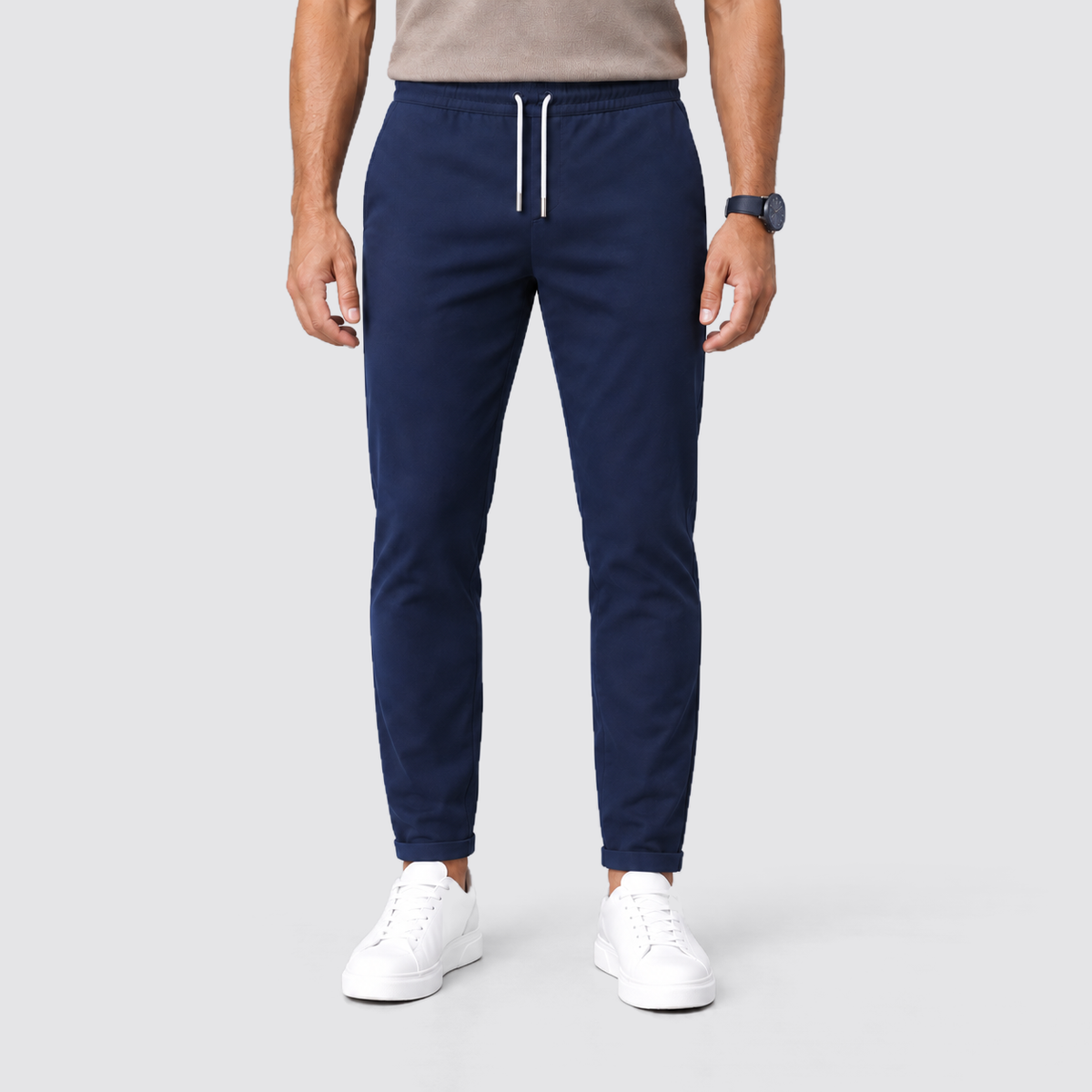 Montarello drawstring trousers - Navy Blue - front