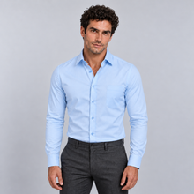 Montarello Men's Wrinkle-Free Formal Shirt – Heaven Blue – front