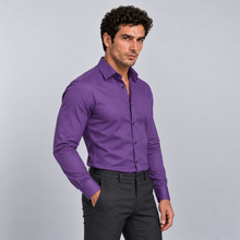 Montarello Men's Wrinkle-Free Formal Shirt – Purple – front
