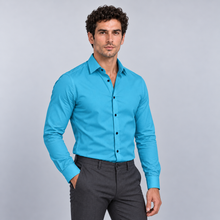 Montarello Men's Wrinkle-Free Formal Shirt – Turquoise – front