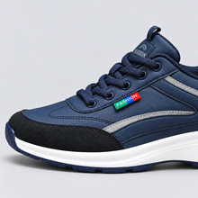 Montarello Men's Trainers Low Top Lace-Up — Blue — lace, stitching and upper detail