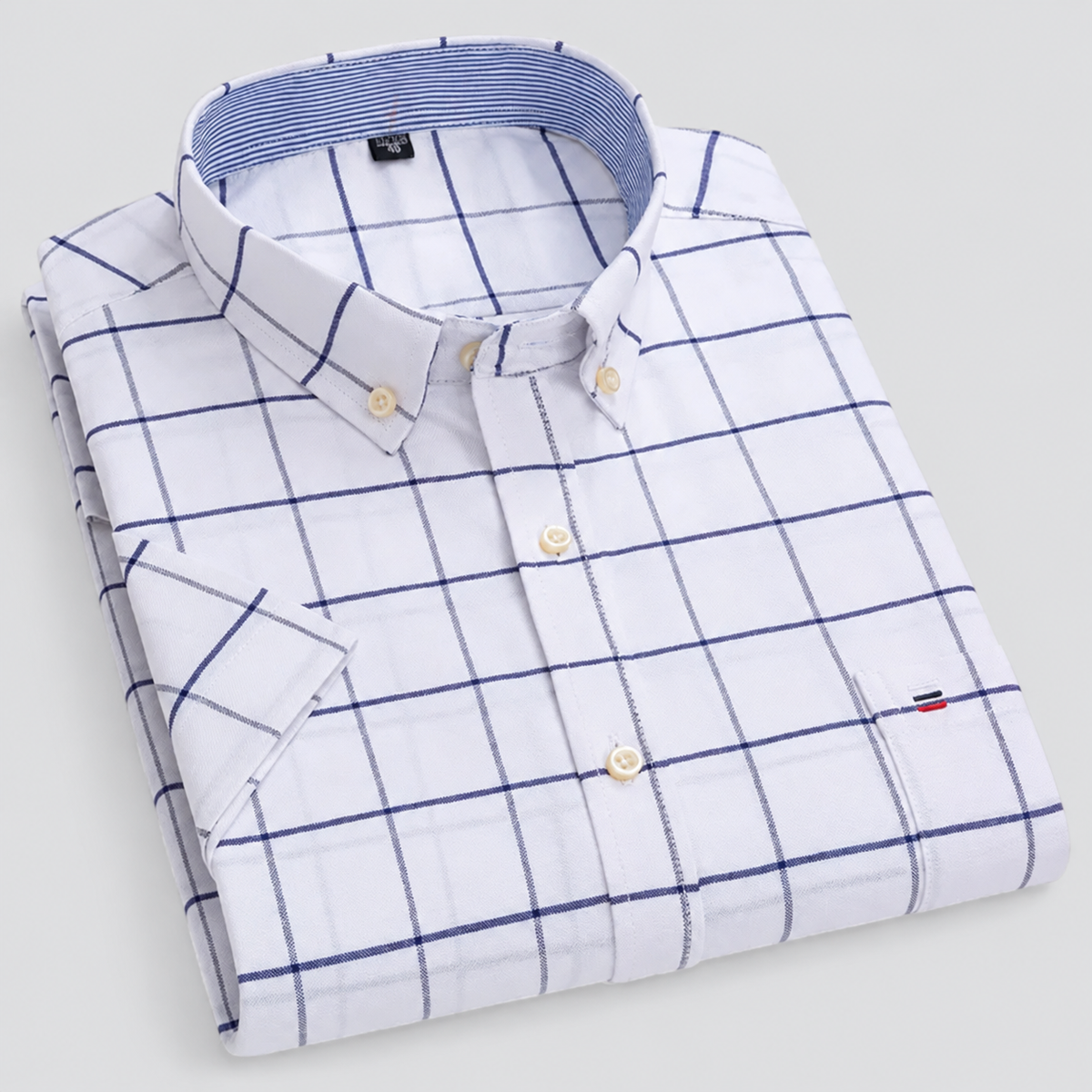 Montarello Men's Oxford Cotton Short-Sleeve Summer Shirt