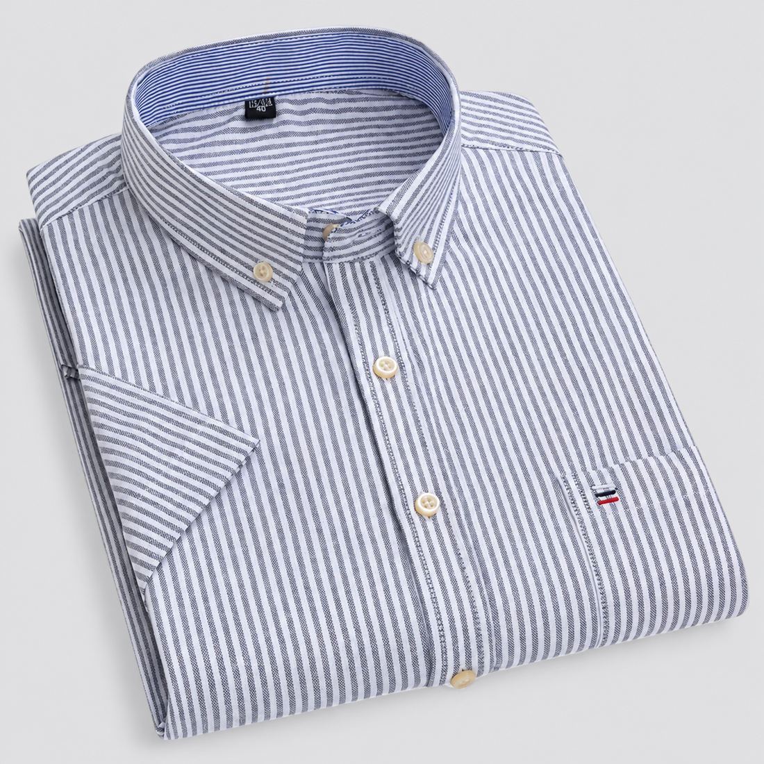 Montarello Men's Oxford Cotton Short-Sleeve Summer Shirt