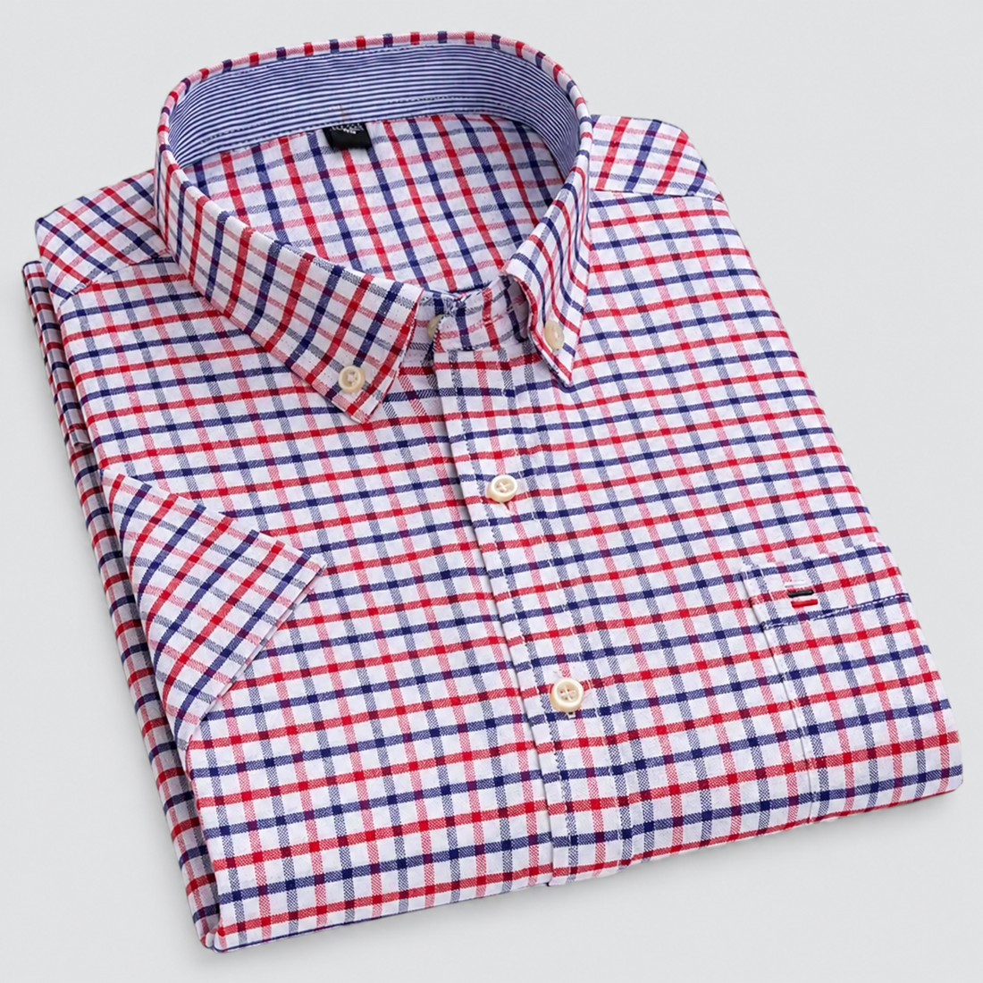 Montarello Men's Oxford Cotton Short-Sleeve Summer Shirt