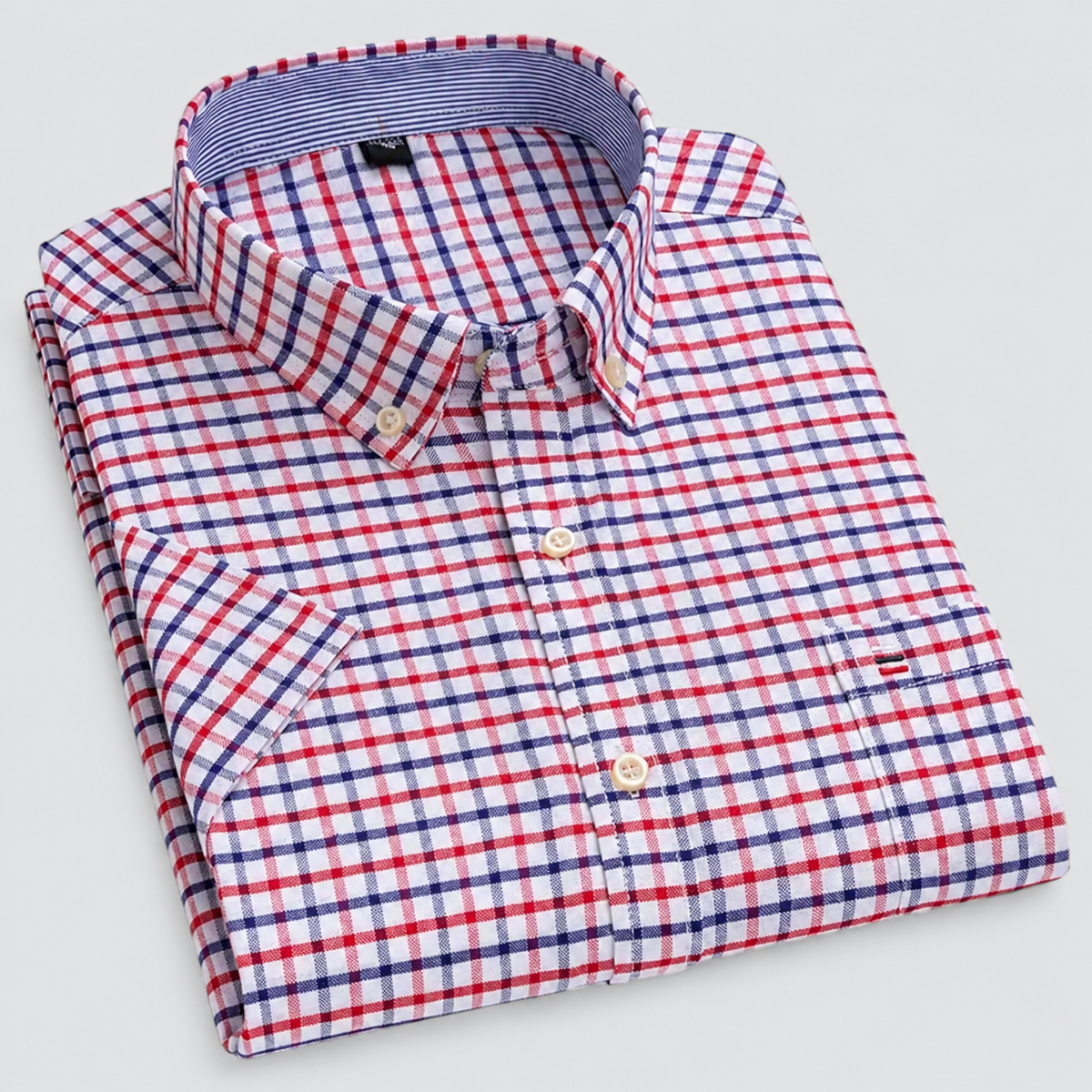Montarello Men's Oxford Cotton Short-Sleeve Summer Shirt