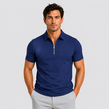 Montarello Men's Zip-Neck Slim-Fit Short-Sleeve Polo Shirt