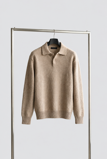 Montarello Men's Polo Jumper Knitted Textured Relaxed Fit