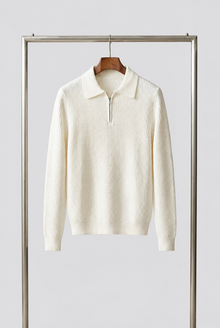 Montarello Men's Quarter Zip Jumper Waffle Knit