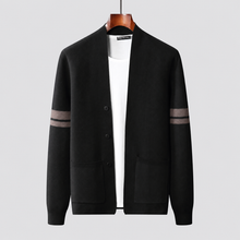 Montarello Men's Cardigan with Varsity Sleeve Stripes