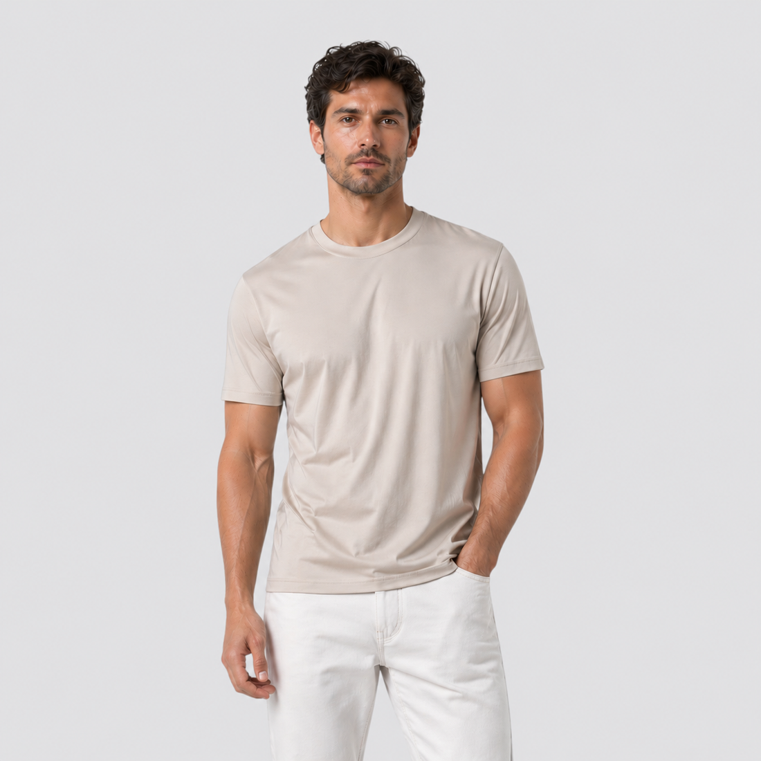 Montarello Men's Ice Silk Lightweight Cooling Crew Neck T-Shirt