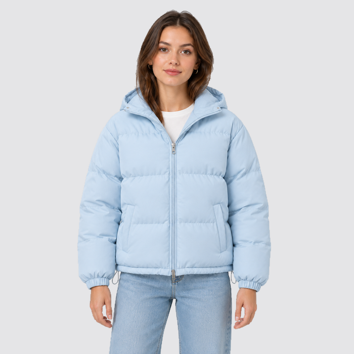 Montarello hooded puffer jacket - baby-blue - front