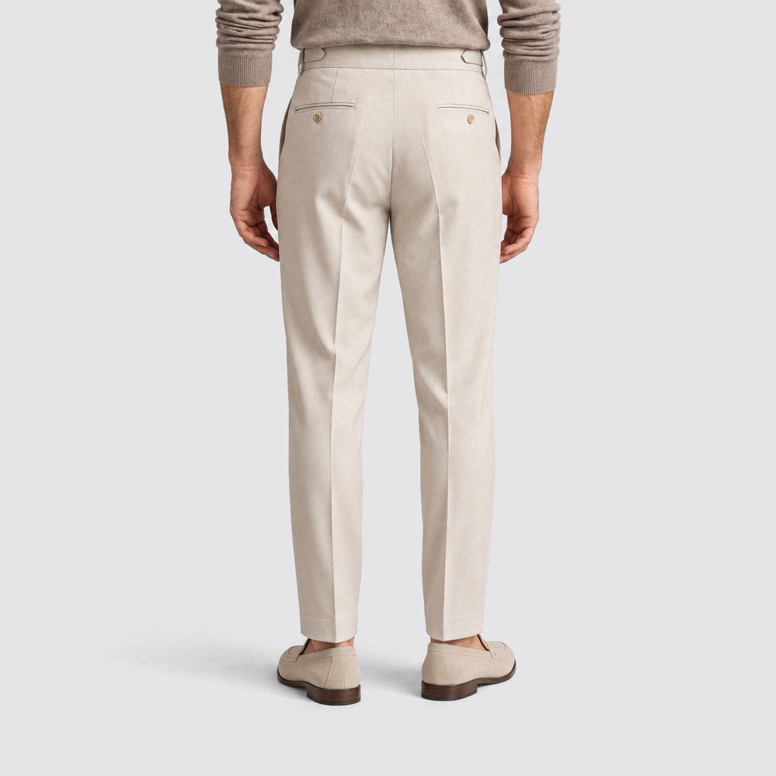 Montarello tailored-beige trousers rear view